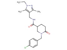 1-(4-chlorobenzyl)-N-[(1-ethyl-3,5-dimethyl-1H-pyrazol-4-yl)methyl]-6-oxo-3-piperidinecarboxamide