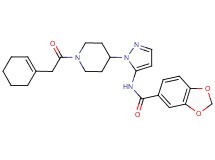 N-(1-{1-[2-(1-cyclohexen-1-yl)acetyl]-4-piperidinyl}-1H-pyrazol-5-yl)-1,3-benzodioxole-5-carboxamide