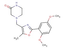 4-{[2-(2,5-dimethoxyphenyl)-5-methyl-1,3-oxazol-4-yl]methyl}piperazin-2-one