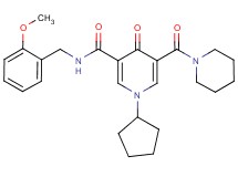 1-cyclopentyl-N-(2-methoxybenzyl)-4-oxo-5-(1-piperidinylcarbonyl)-1,4-dihydro-3-pyridinecarboxamide