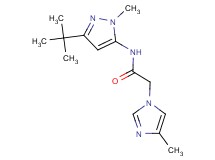 N-(3-tert-butyl-1-methyl-1H-pyrazol-5-yl)-2-(4-methyl-1H-imidazol-1-yl)acetamide trifluoroacetate