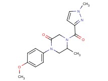 1-(4-methoxyphenyl)-5-methyl-4-[(1-methyl-1H-pyrazol-3-yl)carbonyl]-2-piperazinone