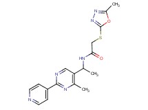 2-[(5-methyl-1,3,4-oxadiazol-2-yl)thio]-N-[1-(4-methyl-2-pyridin-4-ylpyrimidin-5-yl)ethyl]acetamide