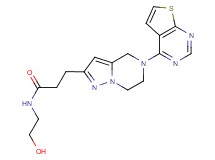 N-(2-hydroxyethyl)-3-(5-thieno[2,3-d]pyrimidin-4-yl-4,5,6,7-tetrahydropyrazolo[1,5-a]pyrazin-2-yl)propanamide