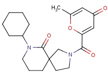 7-cyclohexyl-2-[(6-methyl-4-oxo-4H-pyran-2-yl)carbonyl]-2,7-diazaspiro[4.5]decan-6-one