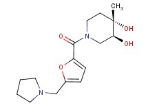 (3S*,4S*)-4-methyl-1-[5-(pyrrolidin-1-ylmethyl)-2-furoyl]piperidine-3,4-diol