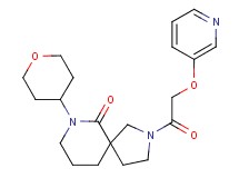 2-[(pyridin-3-yloxy)acetyl]-7-(tetrahydro-2H-pyran-4-yl)-2,7-diazaspiro[4.5]decan-6-one