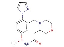 2-{4-[5-methoxy-2-(1H-pyrazol-1-yl)benzyl]-3-morpholinyl}acetamide