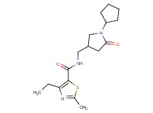 N-[(1-cyclopentyl-5-oxopyrrolidin-3-yl)methyl]-4-ethyl-2-methyl-1,3-thiazole-5-carboxamide