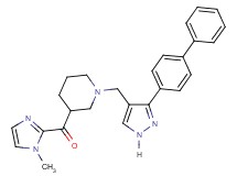 (1-{[3-(4-biphenylyl)-1H-pyrazol-4-yl]methyl}-3-piperidinyl)(1-methyl-1H-imidazol-2-yl)methanone