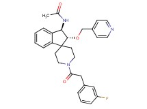 N-[(2R*,3R*)-1'-[(3-fluorophenyl)acetyl]-2-(4-pyridinylmethoxy)-2,3-dihydrospiro[indene-1,4'-piperidin]-3-yl]acetamide