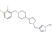 1-(2,3-difluorobenzyl)-4-{1-[(1-methyl-1H-pyrazol-4-yl)methyl]-3-pyrrolidinyl}piperidine