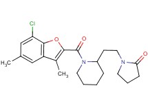 1-(2-{1-[(7-chloro-3,5-dimethyl-1-benzofuran-2-yl)carbonyl]-2-piperidinyl}ethyl)-2-pyrrolidinone