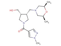 {(3R*,4R*)-4-{[(2R*,6S*)-2,6-dimethyl-4-morpholinyl]methyl}-1-[(1-methyl-1H-pyrazol-4-yl)carbonyl]-3-pyrrolidinyl}methanol