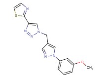 1-{[1-(3-methoxyphenyl)-1H-pyrazol-4-yl]methyl}-4-(1,3-thiazol-2-yl)-1H-1,2,3-triazole