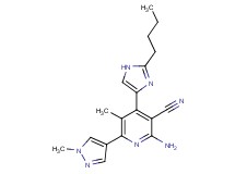2-amino-4-(2-butyl-1H-imidazol-4-yl)-5-methyl-6-(1-methyl-1H-pyrazol-4-yl)nicotinonitrile