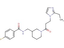 N-({1-[3-(2-ethyl-1H-imidazol-1-yl)propanoyl]piperidin-3-yl}methyl)-4-fluorobenzamide