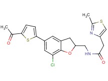 N-{[5-(5-acetyl-2-thienyl)-7-chloro-2,3-dihydro-1-benzofuran-2-yl]methyl}-2-(2-methyl-1,3-thiazol-4-yl)acetamide