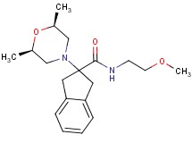 2-[(2R*,6S*)-2,6-dimethyl-4-morpholinyl]-N-(2-methoxyethyl)-2-indanecarboxamide