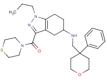 N-[(4-phenyltetrahydro-2H-pyran-4-yl)methyl]-1-propyl-3-(4-thiomorpholinylcarbonyl)-4,5,6,7-tetrahydro-1H-indazol-5-amine
