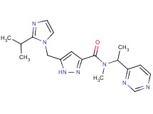 5-[(2-isopropyl-1H-imidazol-1-yl)methyl]-N-methyl-N-[1-(4-pyrimidinyl)ethyl]-1H-pyrazole-3-carboxamide