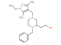 2-{1-benzyl-4-[(1-ethyl-3,5-dimethyl-1H-pyrazol-4-yl)methyl]-2-piperazinyl}ethanol