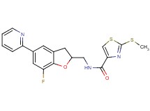 N-{[7-fluoro-5-(2-pyridinyl)-2,3-dihydro-1-benzofuran-2-yl]methyl}-2-(methylthio)-1,3-thiazole-4-carboxamide