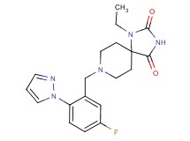 1-ethyl-8-[5-fluoro-2-(1H-pyrazol-1-yl)benzyl]-1,3,8-triazaspiro[4.5]decane-2,4-dione
