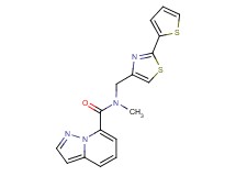 N-methyl-N-{[2-(2-thienyl)-1,3-thiazol-4-yl]methyl}pyrazolo[1,5-a]pyridine-7-carboxamide
