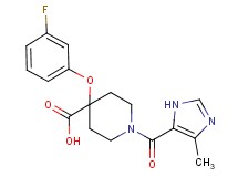 4-(3-fluorophenoxy)-1-[(4-methyl-1H-imidazol-5-yl)carbonyl]piperidine-4-carboxylic acid