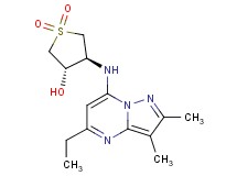 (3S*,4S*)-4-[(5-ethyl-2,3-dimethylpyrazolo[1,5-a]pyrimidin-7-yl)amino]tetrahydrothiophene-3-ol 1,1-dioxide