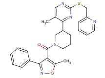 5-methyl-4-{1-[(5-methyl-3-phenyl-4-isoxazolyl)carbonyl]-3-piperidinyl}-2-[(2-pyridinylmethyl)thio]pyrimidine