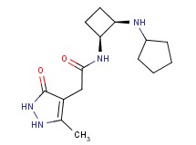N-[(1S*,2R*)-2-(cyclopentylamino)cyclobutyl]-2-(5-methyl-3-oxo-2,3-dihydro-1H-pyrazol-4-yl)acetamide