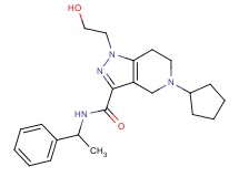 5-cyclopentyl-1-(2-hydroxyethyl)-N-(1-phenylethyl)-4,5,6,7-tetrahydro-1H-pyrazolo[4,3-c]pyridine-3-carboxamide