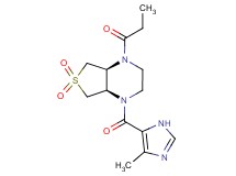 (4aS*,7aR*)-1-[(4-methyl-1H-imidazol-5-yl)carbonyl]-4-propionyloctahydrothieno[3,4-b]pyrazine 6,6-dioxide