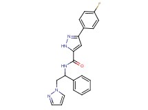 3-(4-fluorophenyl)-N-[1-phenyl-2-(1H-pyrazol-1-yl)ethyl]-1H-pyrazole-5-carboxamide