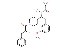 N-[1-{1-[(2Z)-2-fluoro-3-phenyl-2-propenoyl]-4-piperidinyl}-2-(3-methoxyphenyl)ethyl]-N-methylcyclopropanecarboxamide