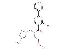 N-(2-methoxyethyl)-4-methyl-N-[(1-methyl-1H-pyrazol-4-yl)methyl]-2-pyridin-3-ylpyrimidine-5-carboxamide