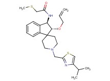 N-{(2R*,3R*)-2-(allyloxy)-1'-[(4-isopropyl-1,3-thiazol-2-yl)methyl]-2,3-dihydrospiro[indene-1,4'-piperidin]-3-yl}-2-(methylthio)acetamide