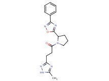 5-{1-[3-(5-methyl-1H-1,2,4-triazol-3-yl)propanoyl]-2-pyrrolidinyl}-3-phenyl-1,2,4-oxadiazole