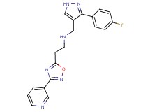 N-{[3-(4-fluorophenyl)-1H-pyrazol-4-yl]methyl}-2-(3-pyridin-3-yl-1,2,4-oxadiazol-5-yl)ethanamine