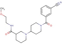 1'-(3-cyanobenzoyl)-N-(2-methoxyethyl)-1,4'-bipiperidine-3-carboxamide
