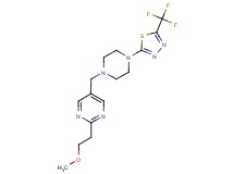 2-(2-methoxyethyl)-5-({4-[5-(trifluoromethyl)-1,3,4-thiadiazol-2-yl]piperazin-1-yl}methyl)pyrimidine