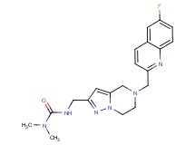 N'-({5-[(6-fluoroquinolin-2-yl)methyl]-4,5,6,7-tetrahydropyrazolo[1,5-a]pyrazin-2-yl}methyl)-N,N-dimethylurea