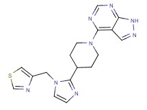 4-{4-[1-(1,3-thiazol-4-ylmethyl)-1H-imidazol-2-yl]-1-piperidinyl}-1H-pyrazolo[3,4-d]pyrimidine