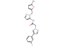 2-[4-(3-fluorophenyl)-1H-pyrazol-1-yl]-N-{1-[(5-methyl-2-furyl)methyl]-1H-pyrazol-5-yl}acetamide