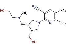 2-[(3R*,4R*)-3-{[(2-hydroxyethyl)(methyl)amino]methyl}-4-(hydroxymethyl)pyrrolidin-1-yl]-5,6-dimethylnicotinonitrile