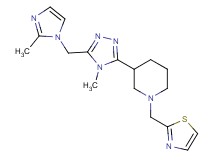 3-{4-methyl-5-[(2-methyl-1H-imidazol-1-yl)methyl]-4H-1,2,4-triazol-3-yl}-1-(1,3-thiazol-2-ylmethyl)piperidine