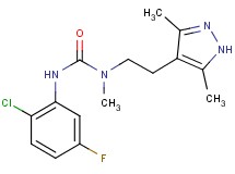 N'-(2-chloro-5-fluorophenyl)-N-[2-(3,5-dimethyl-1H-pyrazol-4-yl)ethyl]-N-methylurea