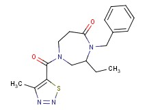 4-benzyl-3-ethyl-1-[(4-methyl-1,2,3-thiadiazol-5-yl)carbonyl]-1,4-diazepan-5-one